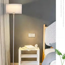 Axyaa Nordic Black/White Fabric Floor Lamp - Minimalist High Living Room Table Lamp