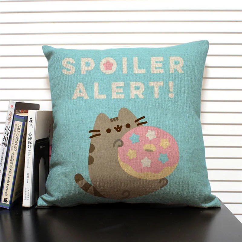 Axyaa Cartoon Animal Print 45x45cm Linen Cushion Cover - Sofa, Car, Chair Pillow Case