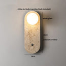 Axyaa Yellow Travertine Stone LED Wall Sconce Minimalist Home Decor Bedroom Lamp