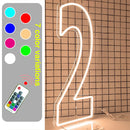 Axyaa 30" Tall LED Neon Numbers 0-9 Birthday Party Decoration Sign