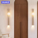 Axyaa Yellow Travertine Cave Stone Wall Light - Retro Staircase Bedroom Lamp