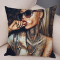 Axyaa Dark Gothic Tattoo Cushion Cover 45x45 cm