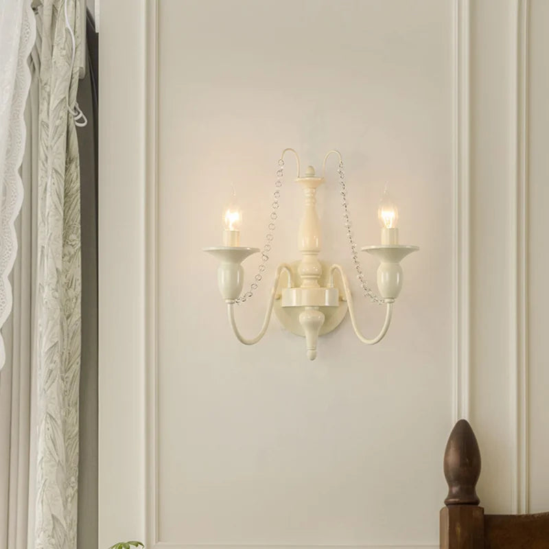 Rustic Crystal Chandelier Wall Lamp by Axyaa: Princess Room Candle Hanging Light
