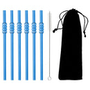 Axyaa Ice-sugar Gourd Glass Straws (8Pcs) - Bar Accessories for Drinks, Smoothies, Juice