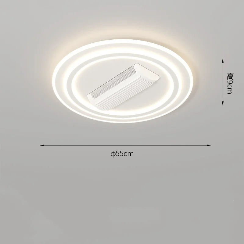 Axyaa Round Square LED Ceiling Fan Chandelier for Living Room Bedroom