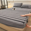 Axyaa Plush Shaggy Fur Mattress Cover Soft Elastic Fitted Sheet Solid Color Protector