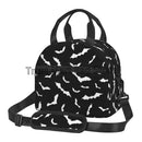 Axyaa Halloween Bats Insulated Lunch Bag with Adjustable Strap