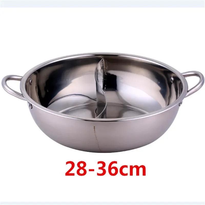 Axya Stainless Steel Twin Ear Soup Cooker Hot Pot for Induction Cooker Home Kitchen