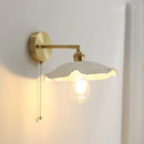 Axyaa Nordic LED Wall Light Pull Chain Switch Ceramic Copper Fixtures