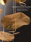 Axyaa Copper Lotus LED Chandelier for Duplex Living Room, Luxury Villa Indoor Lighting Fixtures.