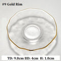 Axyaa Gold Rim Glass Saucer Plates for Tea Coffee Cup - Set of 1