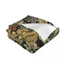 Axyaa Forest Fabric Throw Blanket: Plaid Design, Fluffy & Cozy for Bed or Sofa.