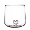 Axyaa Pink Heart Glass Cup: Lovely Gift for Lovers, Breakfast Milk, Latte & Coffee