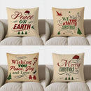 Axyaa Peace On Earth Christmas Pillow Cover for Sofa, Bedroom, Car