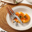Axyaa Stainless Steel Cutlery Set with Wooden Handles