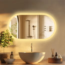 Axyaa LED Backlit Smart Bathroom Mirror 48x24" Dimmable 3 Colors Anti-Fog IP65