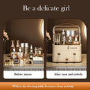 Axyaa Clear Makeup Organizer with Two Tier Storage and Brush Box