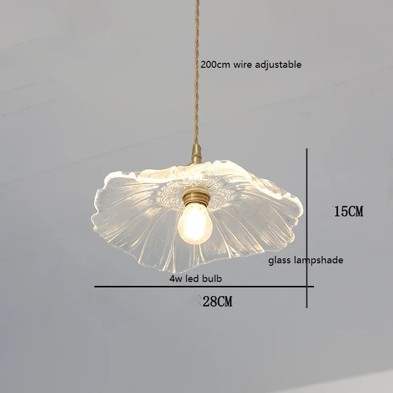 Axyaa White Green Glass LED Pendant Light with Copper Socket