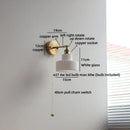 Axyaa Vintage Brass & White Glass LED Wall Lights for Living Room