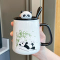 Axyaa Cute Panda Ceramic Mug | Funny Breakfast Tea Coffee Cup | Personalized Gift Drinkware