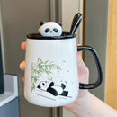Axyaa Cute Panda Ceramic Mug | Funny Breakfast Tea Coffee Cup | Personalized Gift Drinkware
