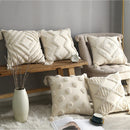 Bohemian Tufted Pillow Cover with Moroccan Embroidery by Axyaa