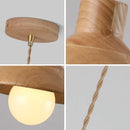 Axyaa Nordic Wood Pendant Lights - 3-Head Hanging Lamp for Kitchen & Dining Decor