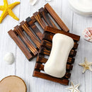 Bamboo Soap Holder by Axyaa: Bathroom Storage Rack & Drain Tray Organizer