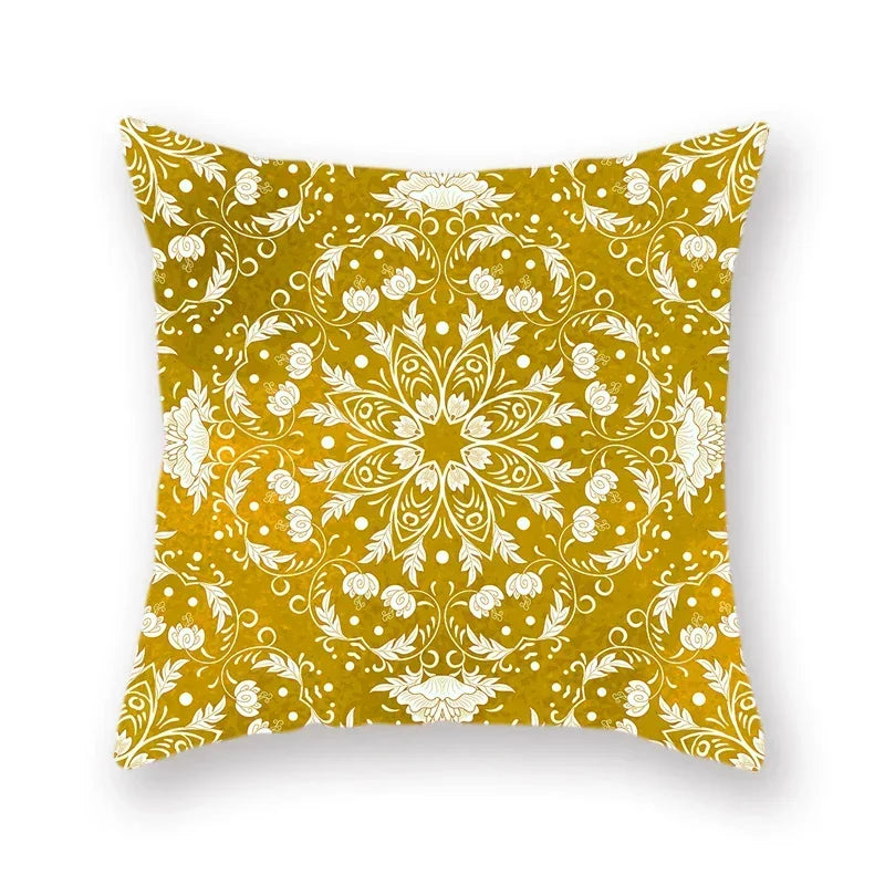 Axyaa Yellow Mandala Ethnic Pattern Cushion Cover 45x45cm