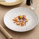 Axyaa Relief Stone Pattern Ceramic Plate Molecular Cuisine Tableware