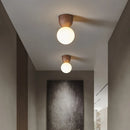 Axyaa Walnut Glass LED Ceiling Light Modern Art Decoration Fixture