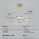 Axyaa LED Pendant Light Bar Remote Dimming Chandelier