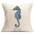 Axyaa Marine Life Blue Pillow Case Set - Home Decor Ocean Sailing Theme