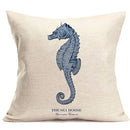 Axyaa Marine Life Blue Pillow Case Set - Home Decor Ocean Sailing Theme