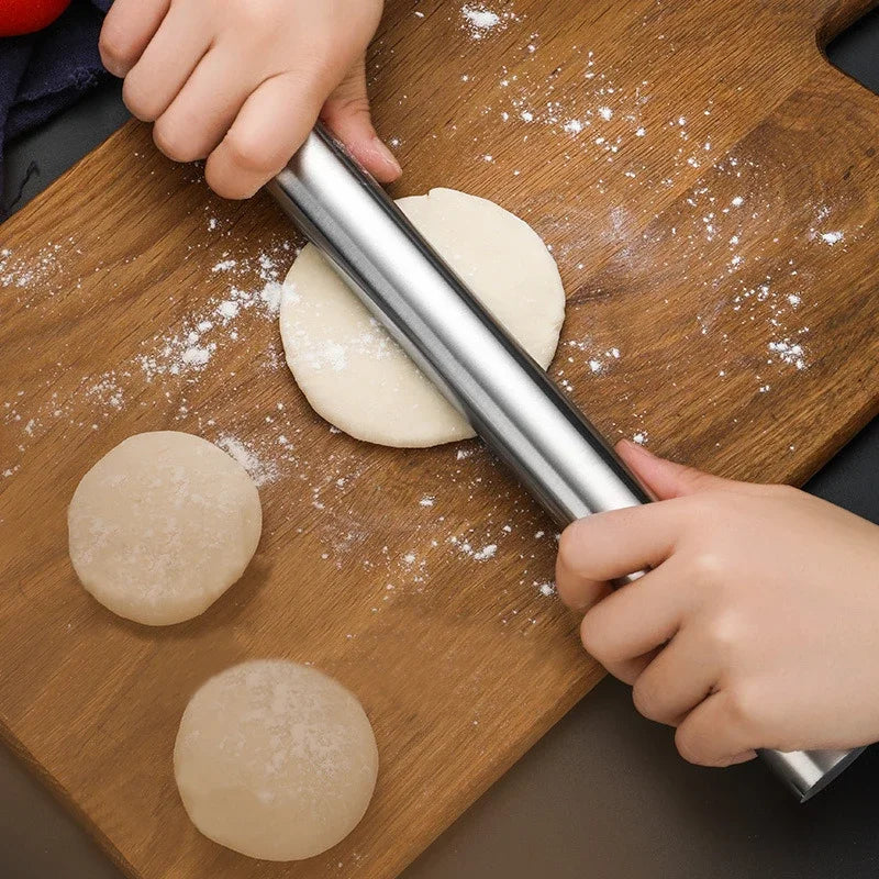 Axya 304 Stainless Steel Rolling Pin for Baking, Dumpling, Noodle & Cake Decorating