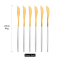 Axyaa Gold Knife Cutlery Set - 6Pcs Stainless Steel Sharp Dinnerware Kitchen Flatware