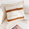 Axyaa Boho Beige Brown Jacquard Embroidery Pillowcase 45X45cm