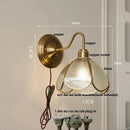 Axyaa Glass Brass Wall Sconce Light Fixture for Dining Living Bathroom Mirror