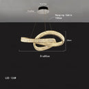 Axyaa Crystal Ribbon Luxury Chandelier Pendant Light - Modern Designer LED Ceiling Lamp