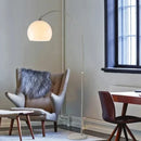 Axyaa Nordic Sunset LED Floor Lamp - Stainless Steel Curved Fishing Rod Design