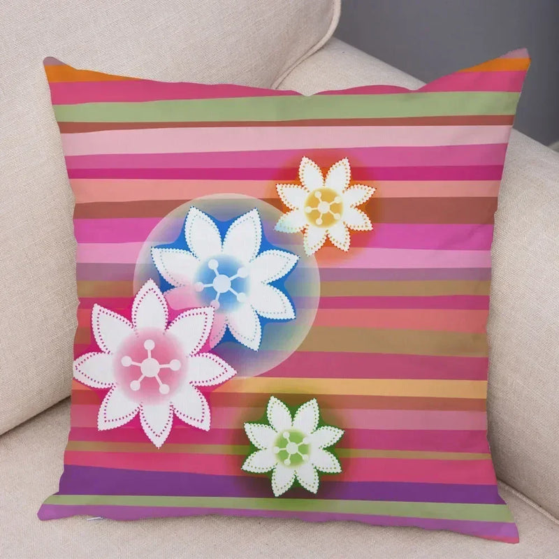 Axyaa Geometric Flower Print Pillowcase Collection
