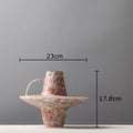 Axyaa Retro Ceramic Vase with Handle for Aesthetic Room Decor