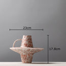 Axyaa Retro Ceramic Vase with Handle for Aesthetic Room Decor