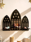 Gothic Wooden Arch Wall Decor Set by Axyaa - Rustic Spooky Home Accents