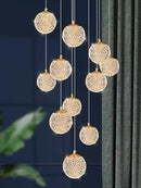 Axyaa Luxury LED Staircase Chandelier for Living Room and Bedroom