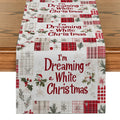 Axyaa Snow Fir Checkered Table Runner for Dining Room