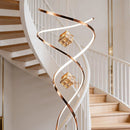 Axyaa Crystal Chandelier Stair Pendant Lamp Living Room Interior Lighting