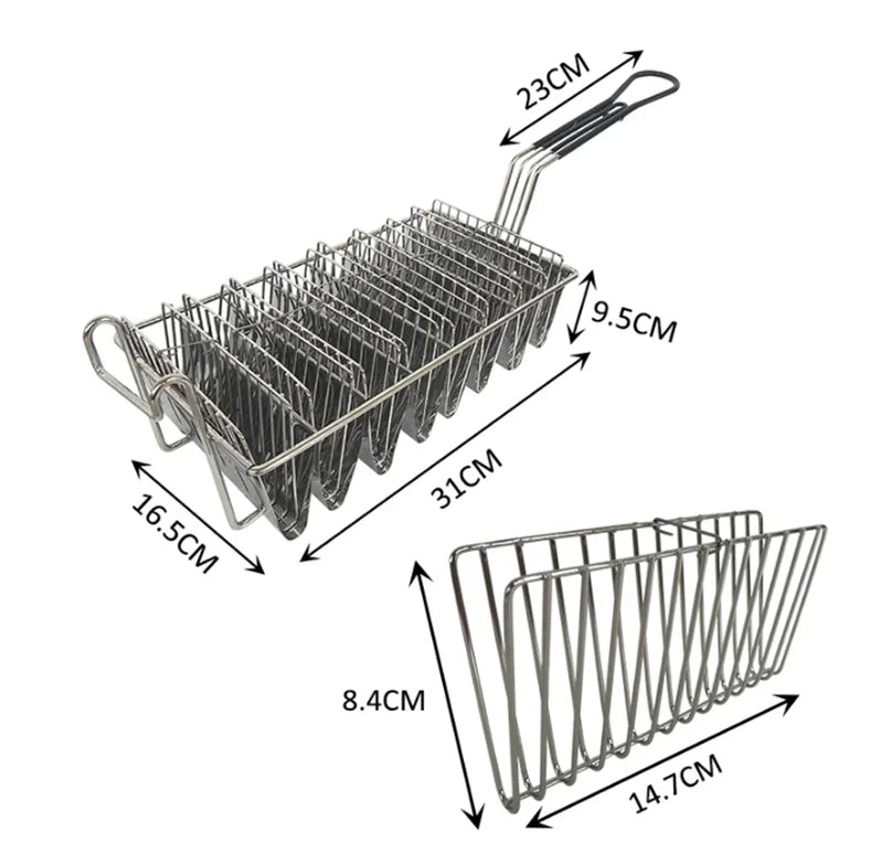 Axya Taco Pancake Cake Holder Rack - Kitchen Cooking Fry Basket Colander
