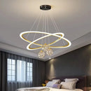 Axyaa LED Circle Ring Ceiling Chandelier for Dining Living Room Pendant Lighting