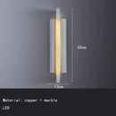 Axyaa Spain Marble LED Wall Light in Black, White & Copper - Modern Sconce Lamp